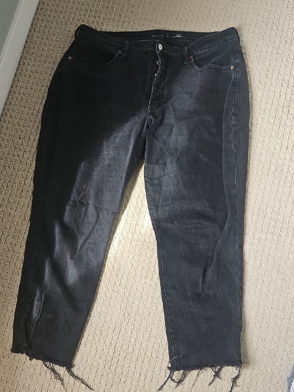 Old Navy Black High-Rise Curvy Og Straight Leg Jeans 18